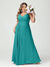 A-Line/Princess Spaghetti Straps Sleeveless Chiffon Split Side Plus Size Bridesmaid Dresses with Pockets