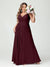 A-Line/Princess Spaghetti Straps Sleeveless Chiffon Split Side Plus Size Bridesmaid Dresses with Pockets