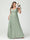 A-Line/Princess Spaghetti Straps Sleeveless Chiffon Split Side Plus Size Bridesmaid Dresses with Pockets
