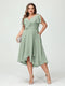 A-Line/Princess V-Neck Short Sleeves Chiffon Ruffles High-Low Plus Size Bridesmaid Dresses with Pockets