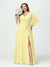 A-Line/Princess V-Neck Long Sleeves Chiffon Split Side Plus Size Bridesmaid Dresses With Pockets Belt