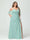 A-Line/Princess Spaghetti Straps Short Sleeves Chiffon Ruched Split Side Plus Size Bridesmaid Dresses with Pockets