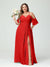 A-Line/Princess Spaghetti Straps Short Sleeves Chiffon Ruched Split Side Plus Size Bridesmaid Dresses with Pockets
