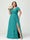 A-Line/Princess V-Neck Short Sleeves Chiffon Ruffles Split Side Plus Size Bridesmaid Dresses with Pockets