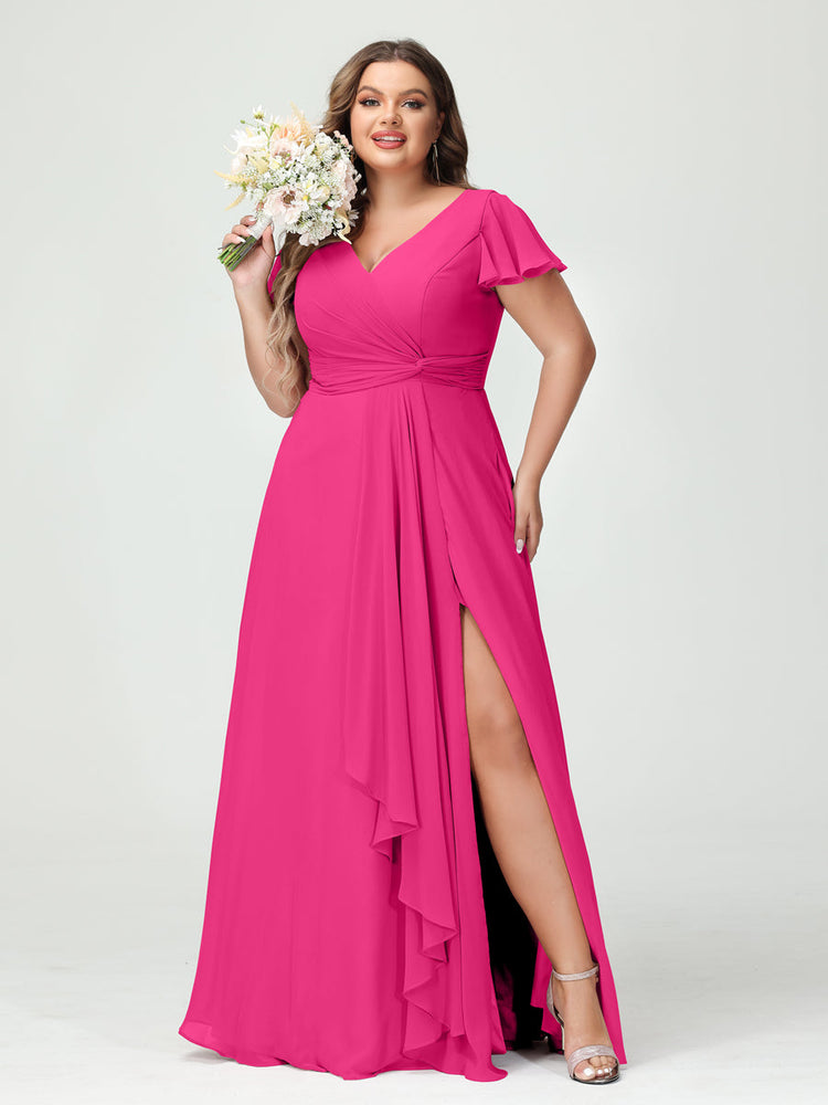 A-Line/Princess Sweetheart Sleeveless Split Side Plus Size Bridesmaid Dresses
