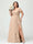 A-Line/Princess V-Neck Short Sleeves Chiffon Ruffles Split Side Plus Size Bridesmaid Dresses with Pockets