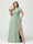 A-Line/Princess V-Neck Short Sleeves Chiffon Ruffles Split Side Plus Size Bridesmaid Dresses with Pockets