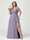 A-Line/Princess V-Neck Short Sleeves Chiffon Ruffles Split Side Plus Size Bridesmaid Dresses with Pockets