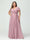A-Line/Princess V-Neck Short Sleeves Chiffon Ruffles Plus Size Bridesmaid Dresses With Pockets