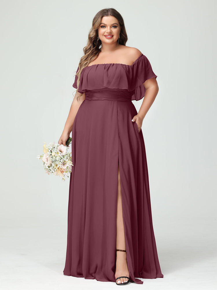 A-Line/Princess One-Shoulder Wedding Guest Dresses with Split Side main image 1