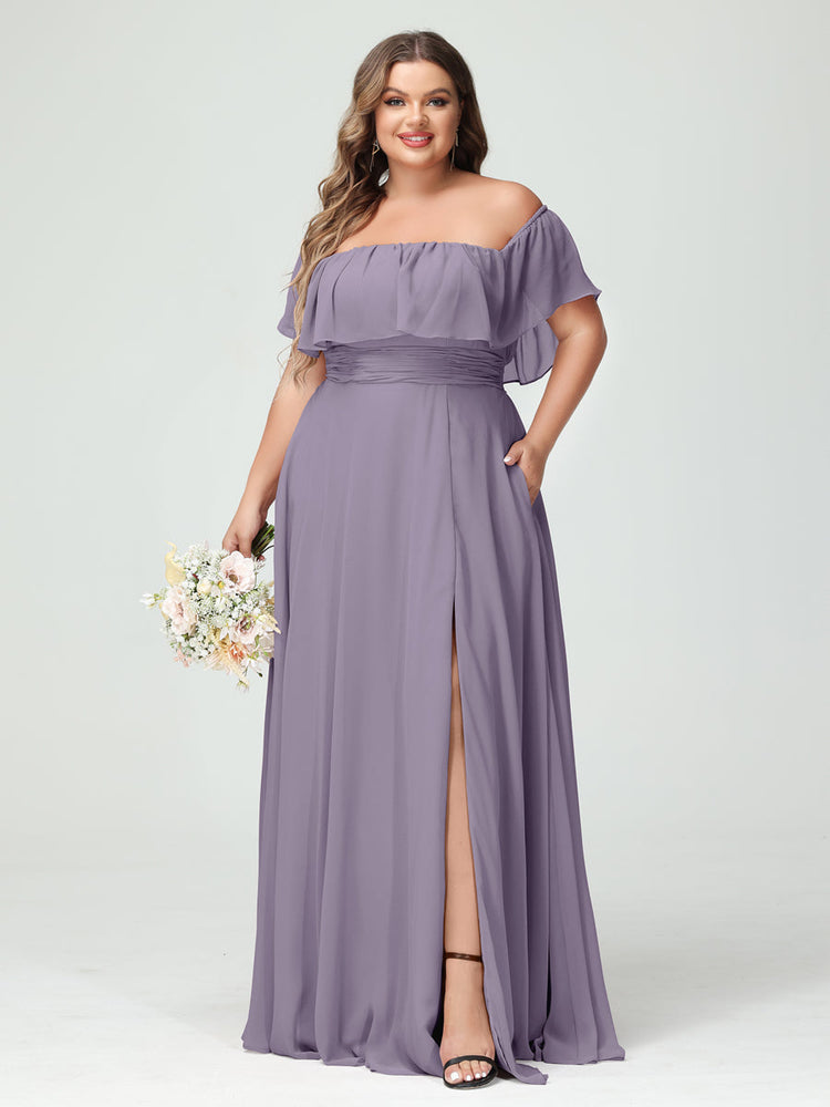 One Shoulder Dresses with Lace Bodice Wisteria Plus Size