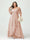A-Line/Princess Spaghetti Straps V-Neck Short Sleeves Chiffon Ruffles Asymmetrical Plus Size Bridesmaid Dresses
