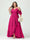 A-Line/Princess Spaghetti Straps V-Neck Short Sleeves Chiffon Ruffles Asymmetrical Plus Size Bridesmaid Dresses
