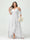 A-Line/Princess Spaghetti Straps V-Neck Short Sleeves Chiffon Ruffles Asymmetrical Plus Size Bridesmaid Dresses