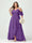 A-Line/Princess Spaghetti Straps V-Neck Short Sleeves Chiffon Ruffles Asymmetrical Plus Size Bridesmaid Dresses