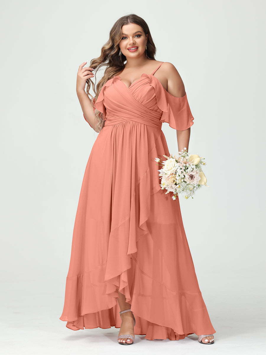 A-Line/Princess Spaghetti Straps Sleeveless Tea-Length Home Coming Dresses With Sequined
