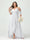 A-Line/Princess Spaghetti Straps V-Neck Short Sleeves Chiffon Ruffles Asymmetrical Plus Size Bridesmaid Dresses