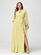 A-Line/Princess V-Neck Long Sleeves Chiffon Plus Size Bridesmaid Dresses with Pockets