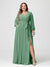 A-Line/Princess V-Neck Long Sleeves Chiffon Plus Size Bridesmaid Dresses with Pockets