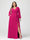 A-Line/Princess V-Neck Long Sleeves Chiffon Plus Size Bridesmaid Dresses with Pockets