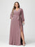 A-Line/Princess V-Neck Long Sleeves Chiffon Plus Size Bridesmaid Dresses with Pockets