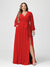 A-Line/Princess V-Neck Long Sleeves Chiffon Plus Size Bridesmaid Dresses with Pockets
