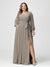 A-Line/Princess V-Neck Long Sleeves Chiffon Plus Size Bridesmaid Dresses with Pockets
