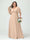 A-Line/Princess V-Neck Half Sleeves Chiffon Plus Size Bridesmaid Dresses with Pockets