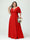 A-Line/Princess V-Neck Half Sleeves Chiffon Plus Size Bridesmaid Dresses with Pockets