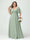 A-Line/Princess V-Neck Half Sleeves Chiffon Plus Size Bridesmaid Dresses with Pockets