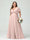 A-Line/Princess V-Neck Short Sleeves Chiffon Plus Size Bridesmaid Dresses with Pockets