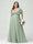 A-Line/Princess V-Neck Short Sleeves Chiffon Plus Size Bridesmaid Dresses with Pockets