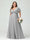 A-Line/Princess V-Neck Short Sleeves Chiffon Plus Size Bridesmaid Dresses with Pockets