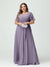 A-Line/Princess V-Neck Short Sleeves Chiffon Split Side Plus Size Bridesmaid Dresses with Pockets Belt