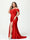 Mermaid Spaghetti Straps V-Neck Short Sleeves Plus Size Maxi Dresses with Split Side