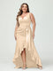 Sheath/Column V-Neck Sleeveless Ruffles High Low Plus Size Dresses with Pockets & Sash