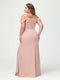Sheath/Column Spaghetti Straps Off-the-Shoulder Chiffon Split Side Plus Size Bridesmaid Dresses