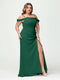 Sheath/Column Spaghetti Straps Off-the-Shoulder Chiffon Split Side Plus Size Bridesmaid Dresses