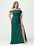 Sheath/Column Spaghetti Straps Off-the-Shoulder Chiffon Split Side Plus Size Bridesmaid Dresses