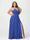 A-Line/Princess Halter Sleeveless Chiffon Ruched Split Side Plus Size Bridesmaid Dresses with Pockets