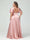 A-Line V-Neck Half Sleeves Silk Satin Plus Size Bridesmaid Dresses with Pockets