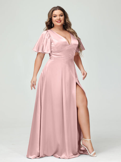 satin bridesmaid dress plus size Plus Size Bridesmaid Dresses Satin Off The Shoulder Lisposa
