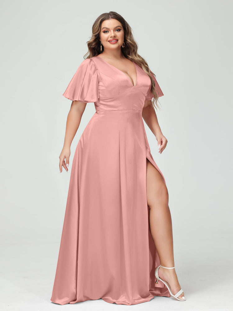 Mauve plus clearance size bridesmaid dresses