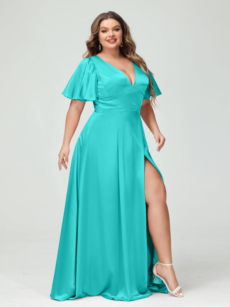 Turquoise bridesmaid dresses plus size discount