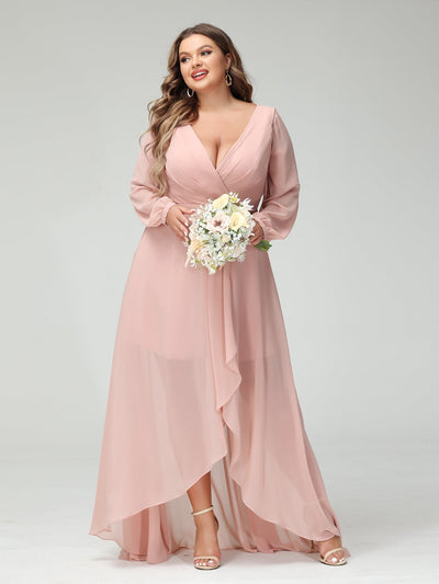 Dark Mauve Chiffon Plus Size Bridesmaid Dress with Draped, Convertible  Straps | B… | Bridesmaid dresses plus size, Affordable bridesmaid dresses,  Bridesmade dresses