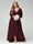 A-Line/Princess V-Neck Long Sleeves Chiffon Ruched Asymmetrical Plus Size Bridesmaid Dresses with Pockets