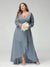 A-Line/Princess V-Neck Long Sleeves Chiffon Ruched Asymmetrical Plus Size Bridesmaid Dresses with Pockets