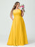 A-Line/Princess Spaghetti Straps Sleeveless Chiffon Ruched Plus Size Bridesmaid Dresses with Pockets