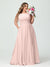 A-Line/Princess Spaghetti Straps Sleeveless Chiffon Ruched Plus Size Bridesmaid Dresses with Pockets