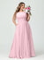 A-Line/Princess Spaghetti Straps Sleeveless Chiffon Ruched Plus Size Bridesmaid Dresses with Pockets